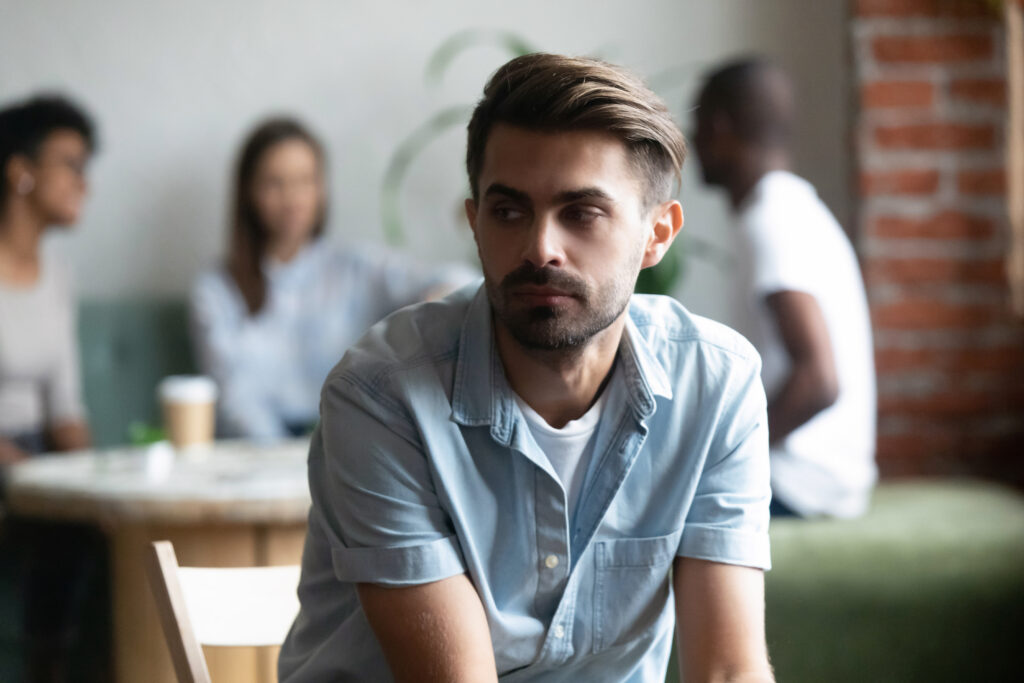 young man stuck in negative thinking traps