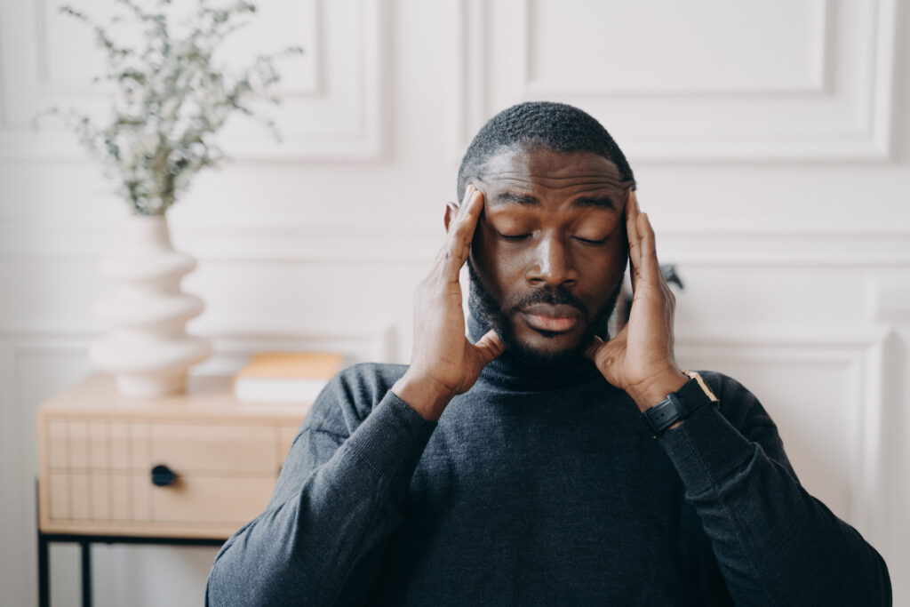 stressed man handling anger