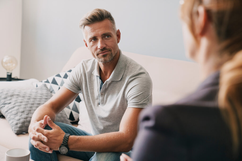 man actively listening to partner