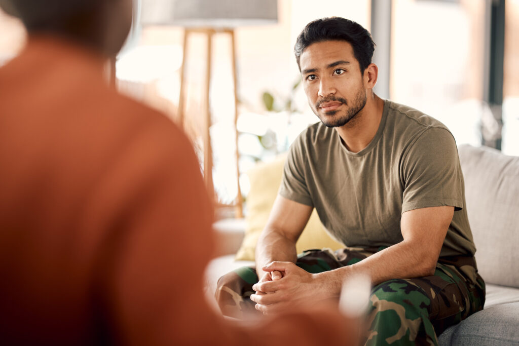 man in therapy for stress and cortisol