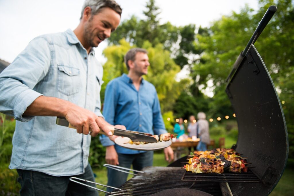 man enjoying summer bbq
